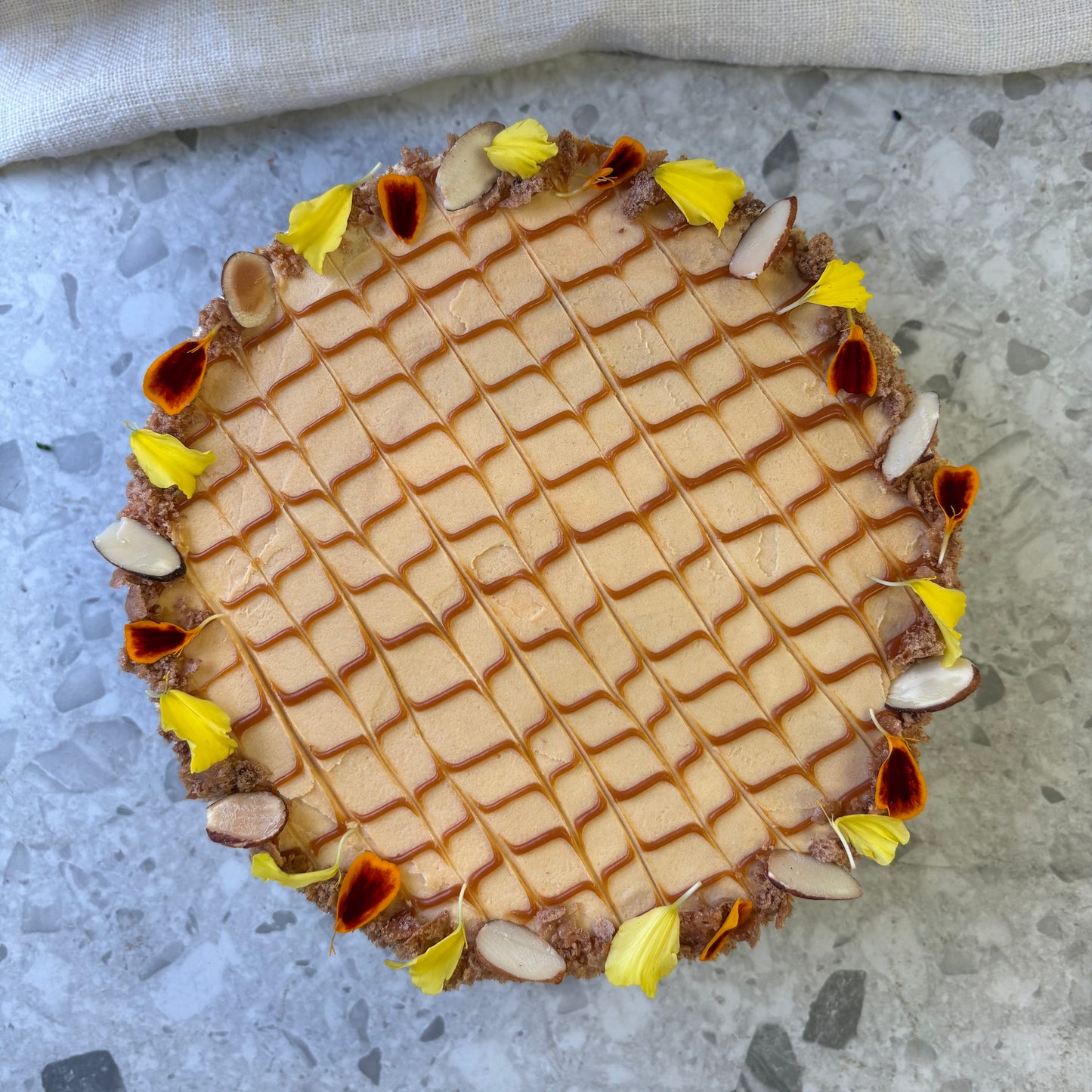 Espresso cake with salted caramel drizzle