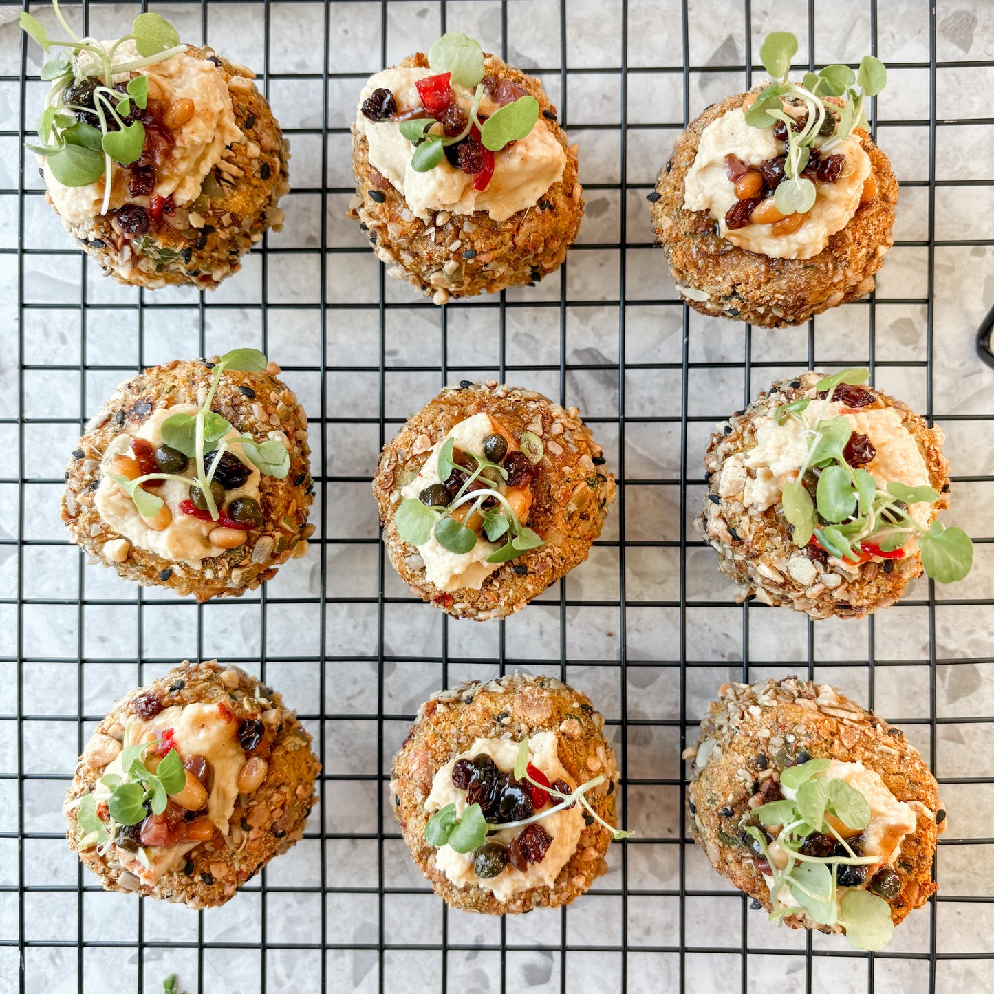 Pumpkin chickpea cakes with chutney or hummus