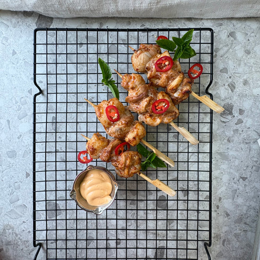 Peri peri chicken skewer
