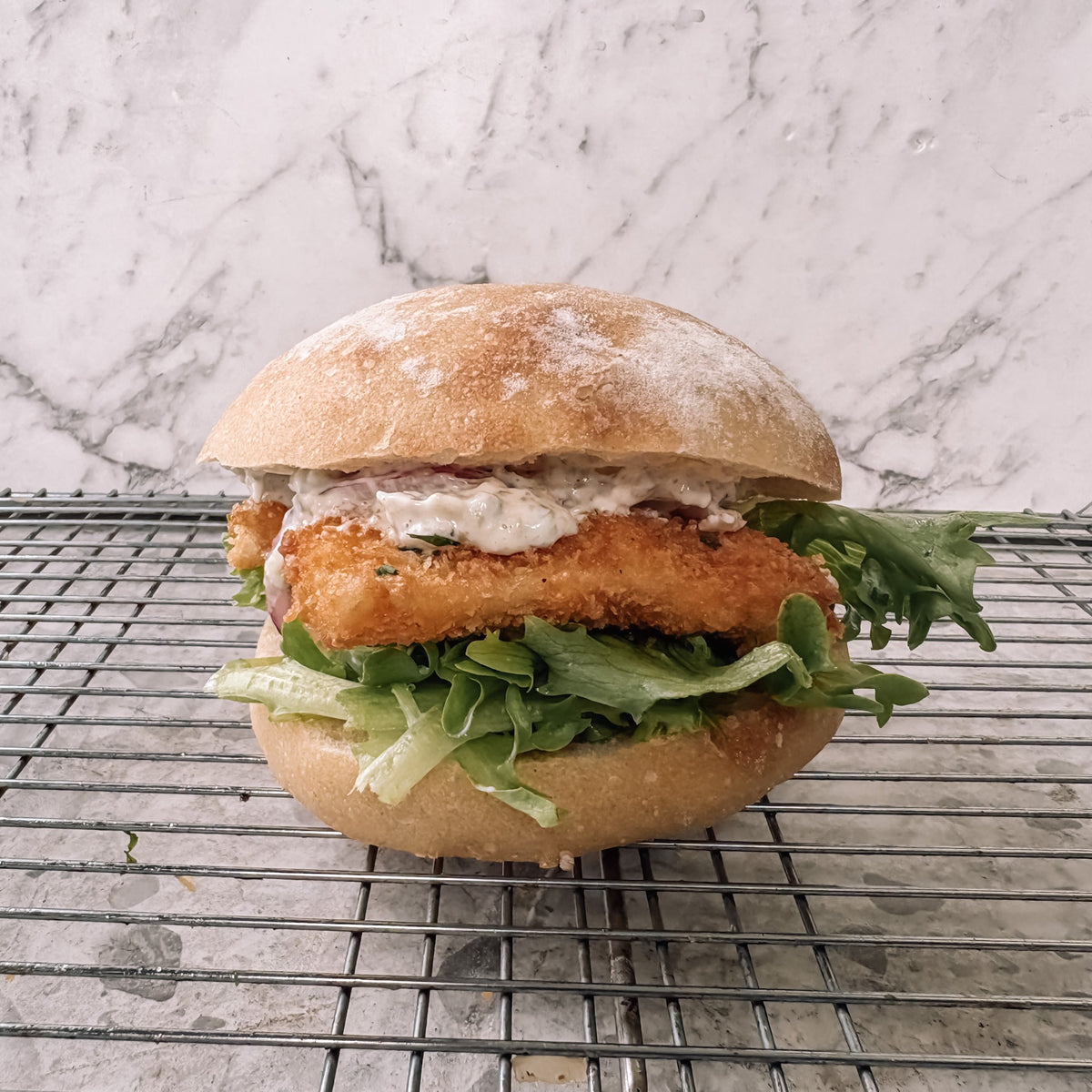 Crispy fish sandwich