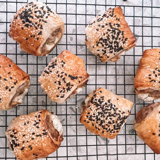 Pork cream cheese & jalapeno sausage rolls