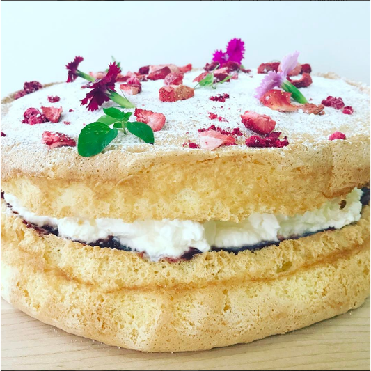 Sponge Cake with jam and cream