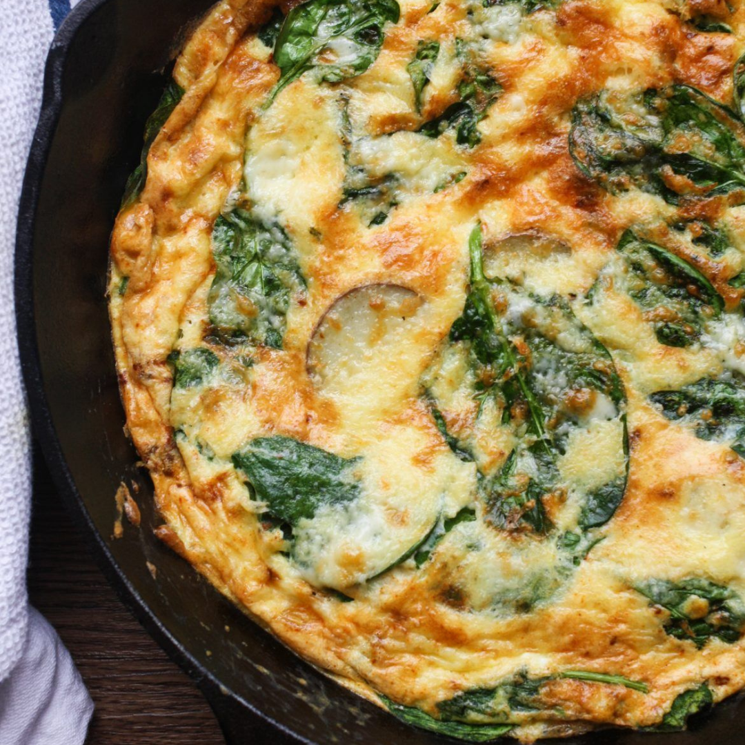 Caramelized Onion, Blue Cheese & roasted vegetable Frittata (GLUTEN FREE)