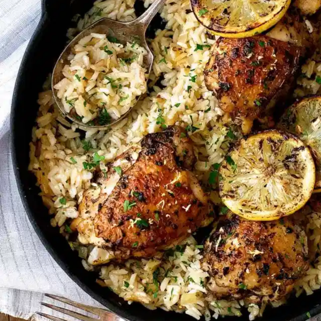 Marniated Chicken with Greek Pilaf Rice (GF)