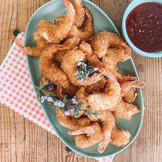 Coconut prawns with sweet chilli