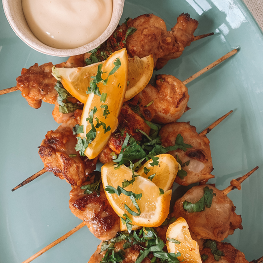 Peri peri chicken skewer