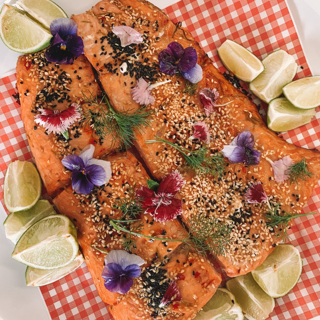 Side of salmon with miso, ginger & sesame